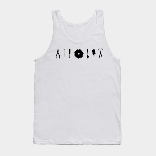 Soluna Garage tools only logo (black art) Tank Top by solunagarage